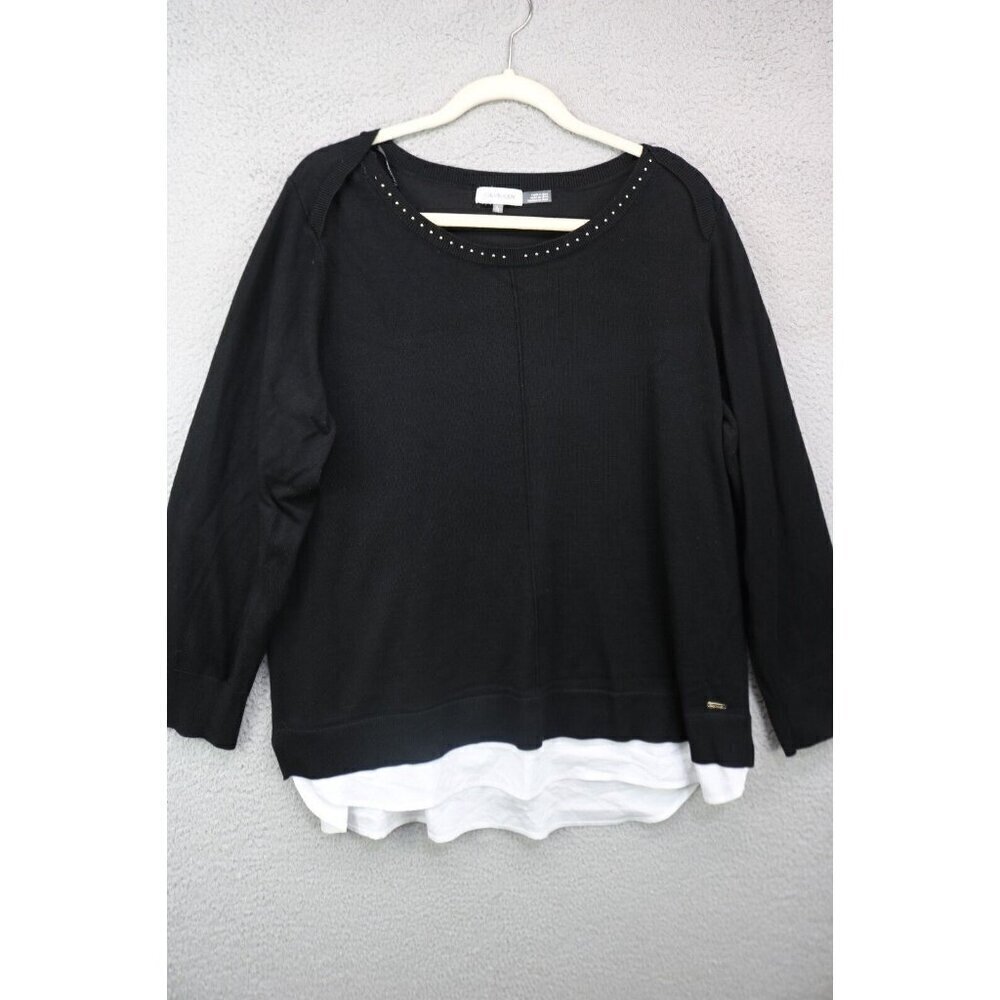 Calvin Klein Black Long Sleeve Sweater-Size XL-Studded